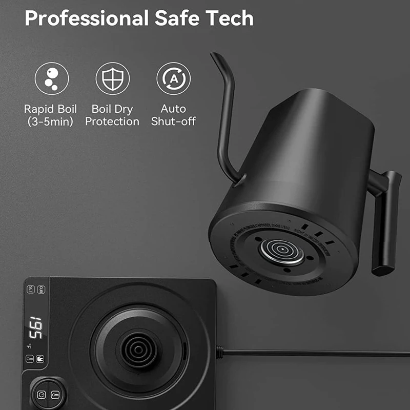 110 V/220 V Zwanenhals Waterkoker 1.0L Handbrouwsel Koffiepot 1200 W Snelle Verwarming Temperatuurregeling Pot roestvrijstalen Liner