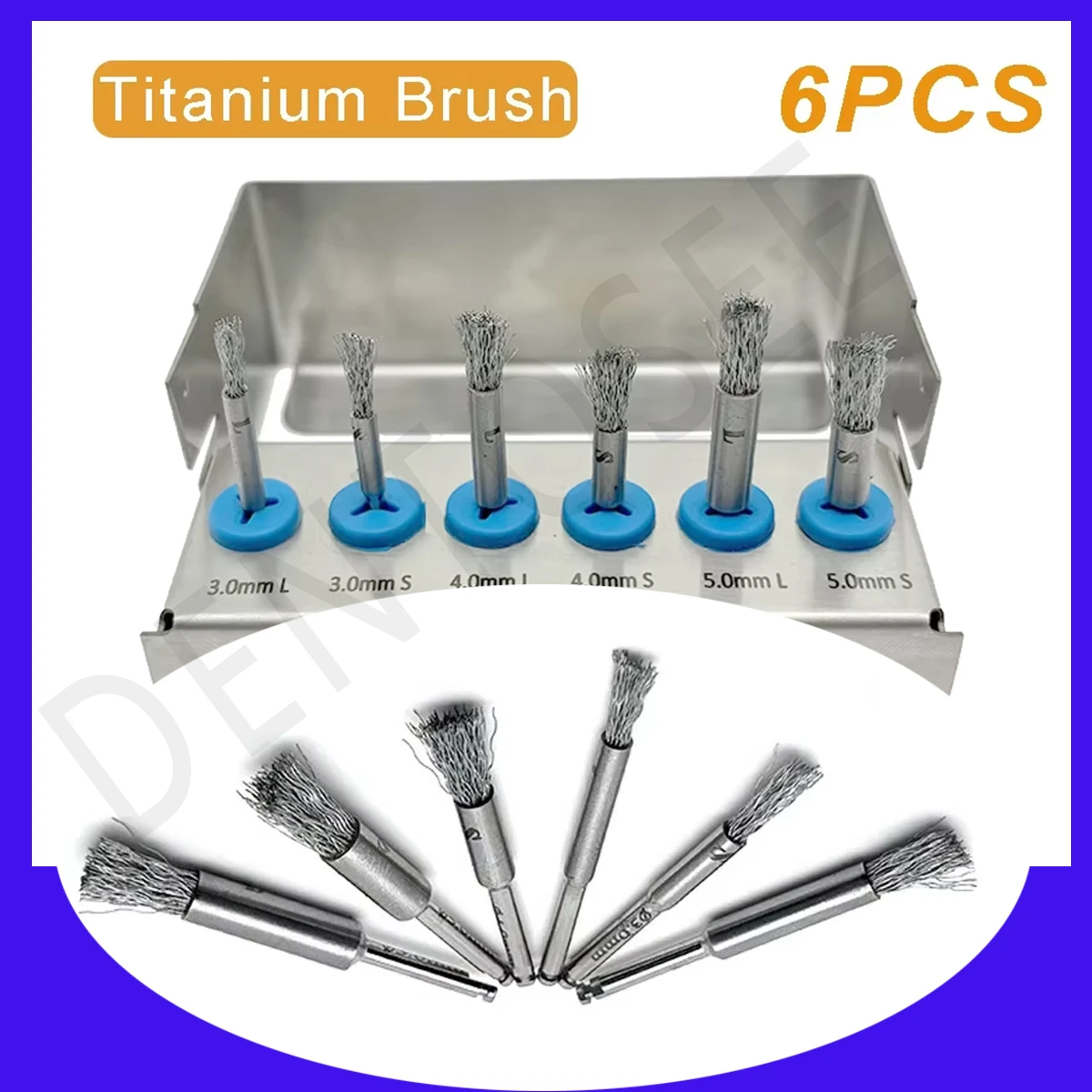 

6 шт./компл., щетка для чистки поверхности зубного имплантата, нитки для имплантации, инструмент, щетка для чистки, приспособление