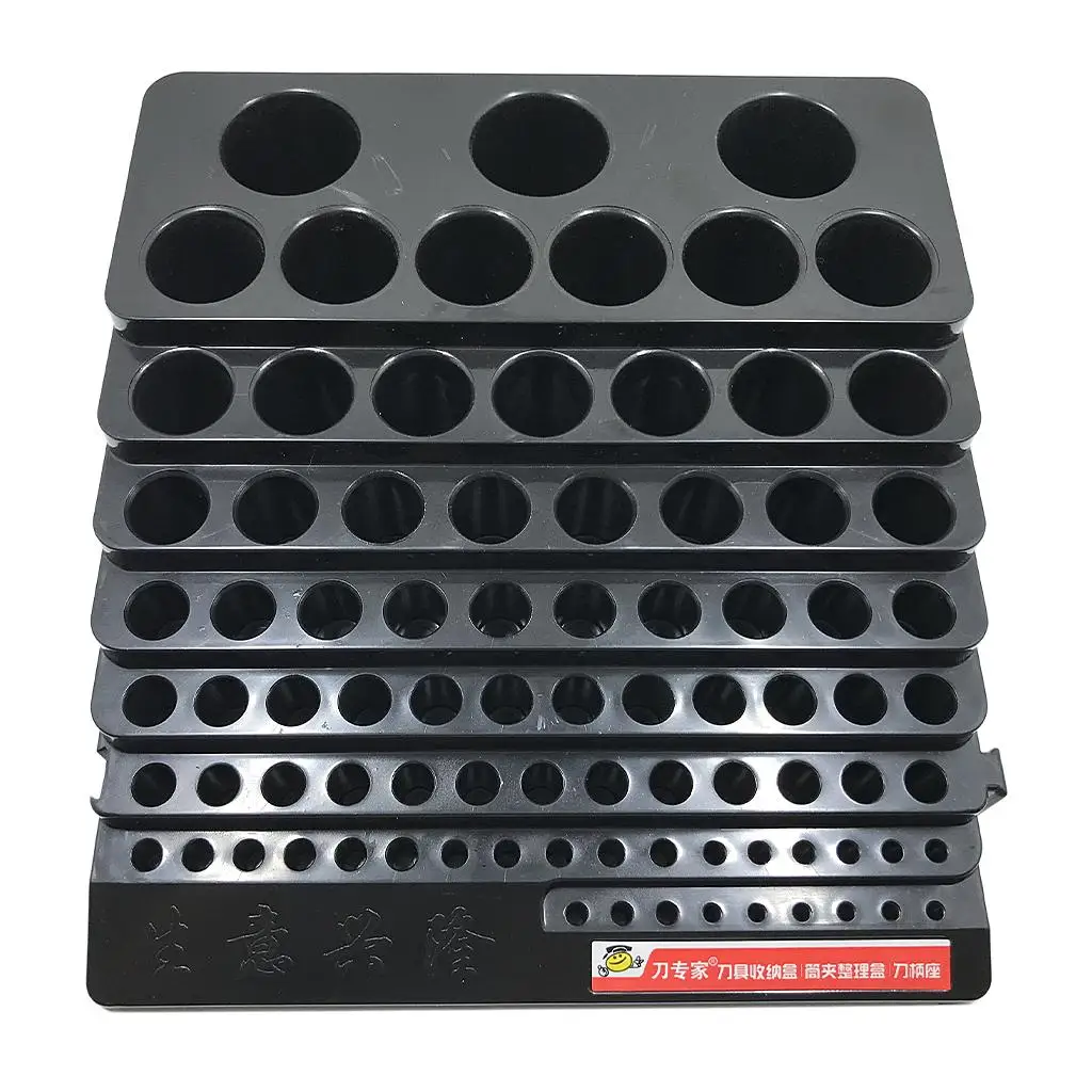 Multifunctional Drill Bit Organizer Space Saving 85 Holes Accessory Block Box for Garage Tools