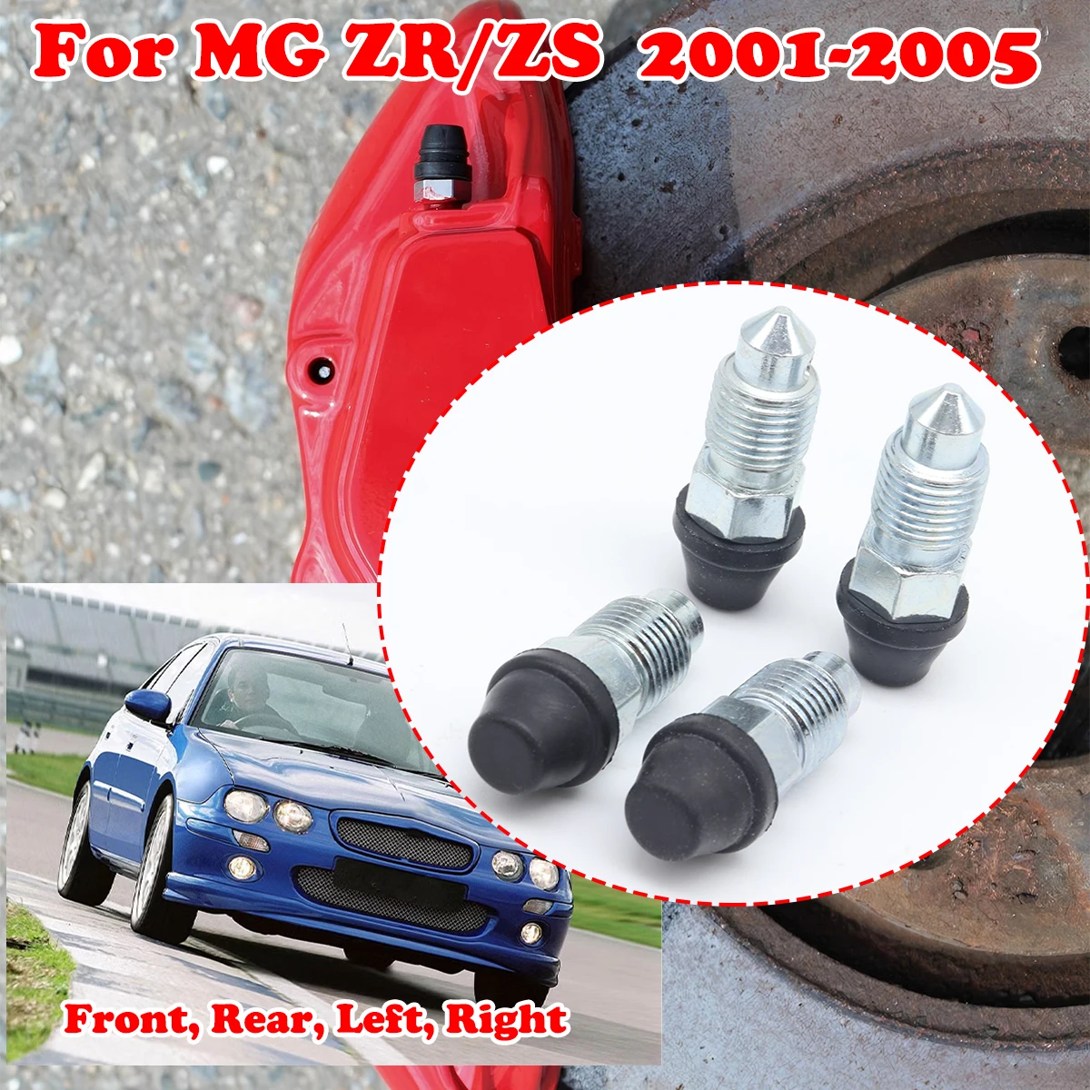 

Front Rear Bleeder Valves Rubber Dust Caps For MG ZR ZS Caliper Bleed Nipple Screw Repair Kit Accessories Left Right 2001-2005