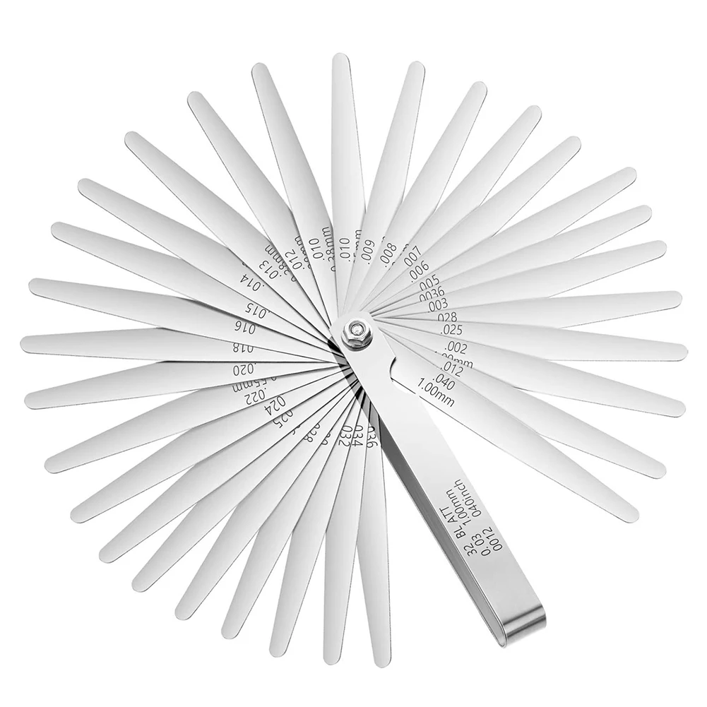 

32-blade Stopper 0.03-1mm Motorcycle Valve Measurement Portable Stainless Steel Inch And Metric Clearance Measurement Tool