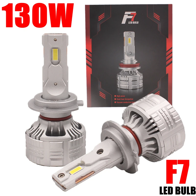 

F7 H7 Led Headlight Bulb 130w 20000lm super brighter H4 H7 H8 H11 9005 9006 9012 Gxp Led Headlight Lamp Kits for Golf 7 for bmw