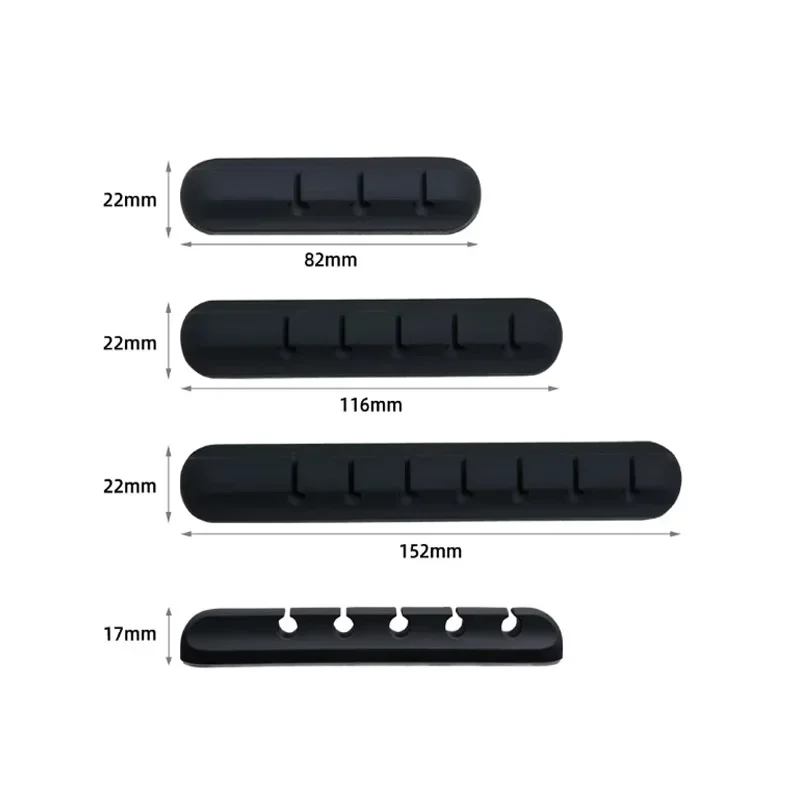 Self-adhesive Silicone Cable Clips USB Cable Holder Organizer for Home Office Desktop Tidy