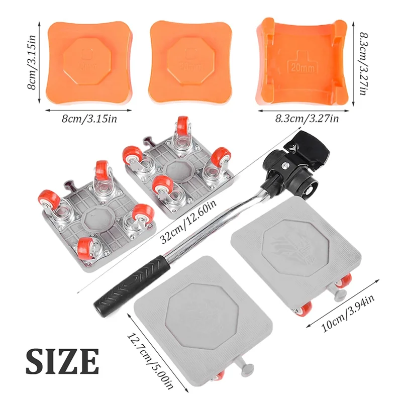 【ของขวัญ】ชุดเครื่องมือขนย้ายเฟอร์นิเจอร์แบบหนักพร้อมล้อเลื่อน 4 ล้อ สำหรับเคลื่อนย้ายสิ่งของ