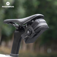ROCKBROS Bicycle Saddle Bag Small Waterproof Cycling Storage Tail Bag Portable Knob Self-Locking Bike Bags MTB Road Saddlebag