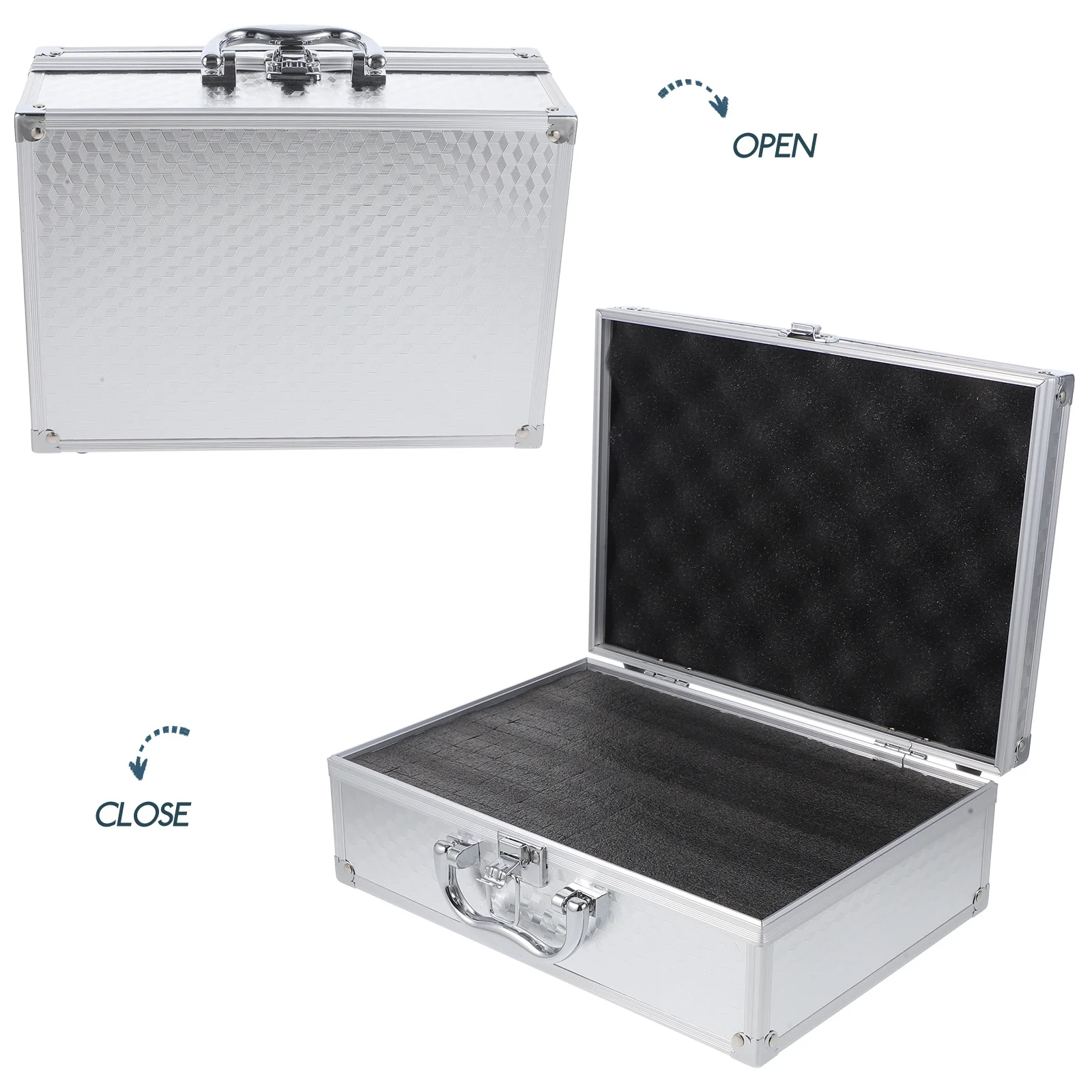

Aluminum Alloy Tool Case Heavy Duty Portable Storage Box for Tools Outdoor Travel Use Rugged Metal Carrying Case