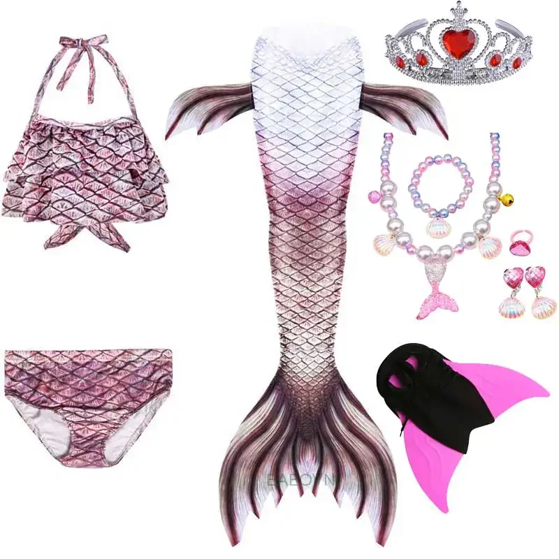 Vestido de princesa con cola de sirena para niñas, traje de Cosplay de sirena con aleta, regalo de cumpleaños, recién llegado