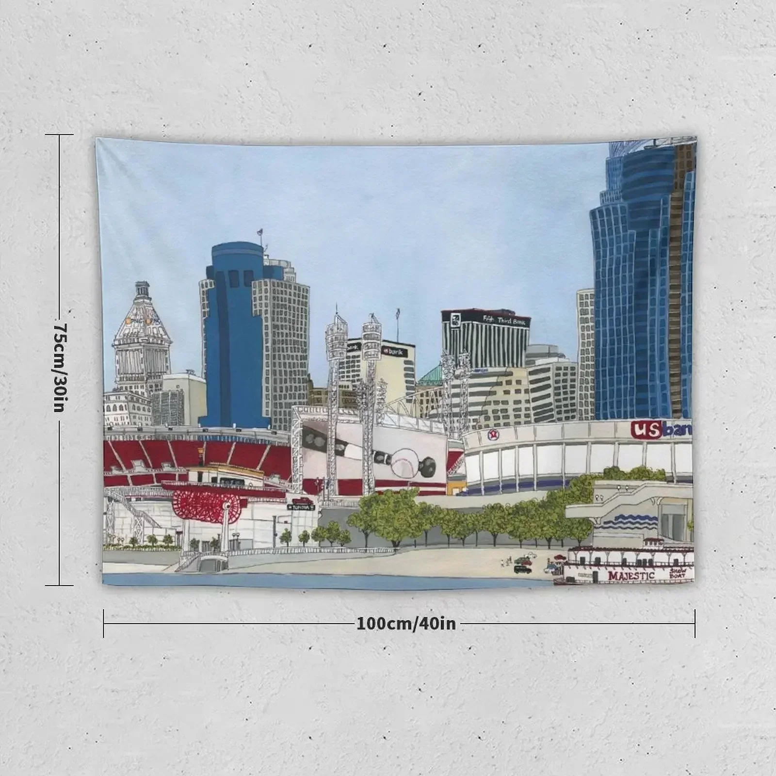 Cincinnati Scene Tapestry Decoration Home Wall Tapestries Decorations For Your Bedroom Wall Mural Tapestry