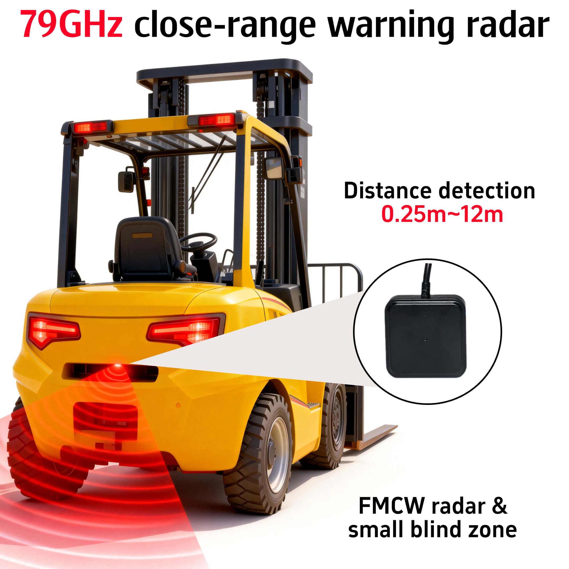 79GHz Car Close-range Zone Early Warning Radar Sensor, Mmwave FMCW Radar Module, Autonomous Radar Speed Sensor