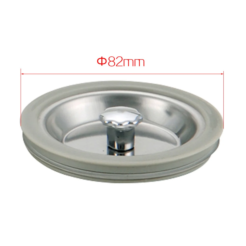 حوض الفولاذ المقاوم للصدأ التوصيل 82 مللي متر المطبخ استنزاف سدادة شقة مختومة غطاء للحمام طبق الغسيل وعاء المياه الختم #4