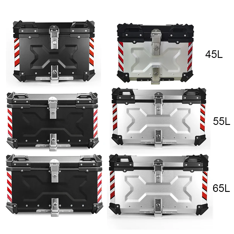 

45L/55L/65L Motorcycle Aluminum Rear Trunk Luggage Storage Case with Security Lock Waterproof Tail Box for BMW R1200GS R1250GS