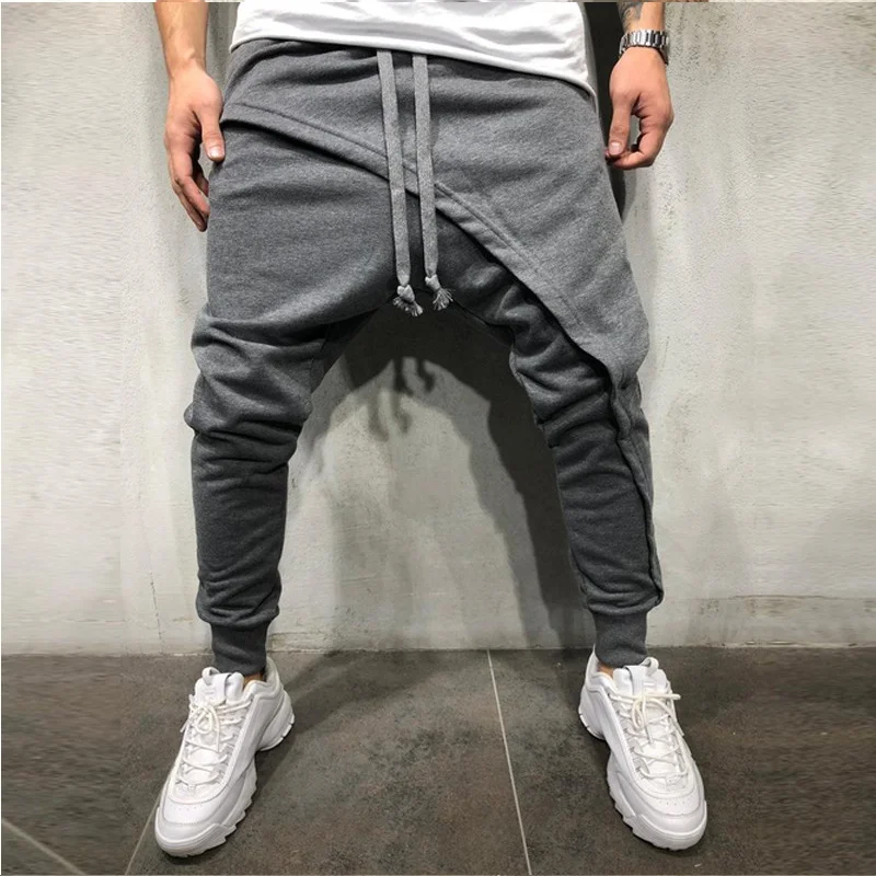 

Autumn and Winter Men's Casual Pants Layered Jogging Pants Hip-hop Slimming Casual Drawstring Pants Fashionable Street Wear