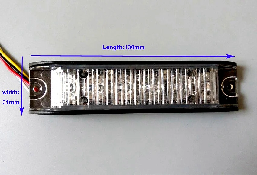 Super bright 18W Led Car strobe warning light,6Leds*3W Car surface mount flash light,16 flash,waterproof,2pcs/lot