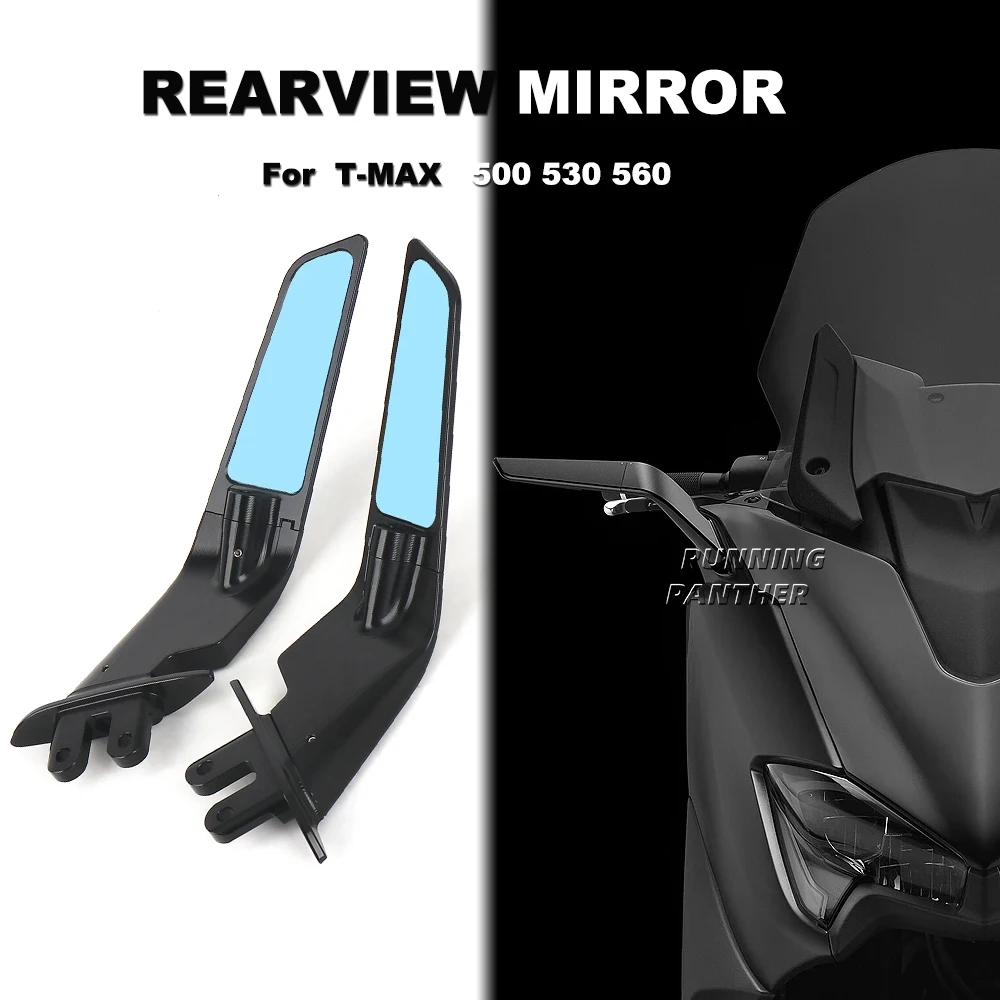 

Motorcycle Mirrors Stealth Winglets Mirror Kit Rotatable For YAMAHA T-MAX 560 2020 2021 TMAX 500 2004-2012 T-MAX530 2012-2019