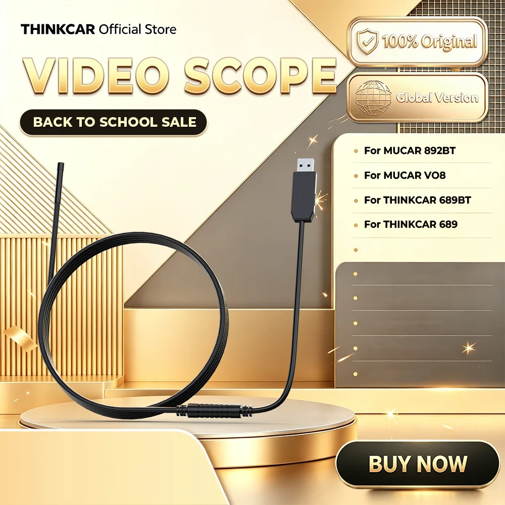 MUCAR ThinkTool USB Video Inspection Scope 59 inches Coil Camera with LED Light P67 Waterproof Endoscope Car Diagnostic Tool