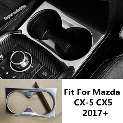 Front Central Control Gear Shift Water Cup Holder Panel Cover Trim For Mazda CX-5 CX5 2017 - 2024 Stainless Steel Accessories