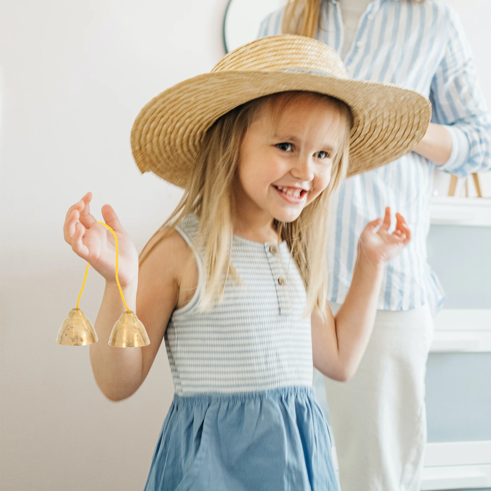 

1 Pair Copper Musical Bells Kids Percussion Instruments Lightweight Educational Plaything Bell Early Learning Hand Coordination