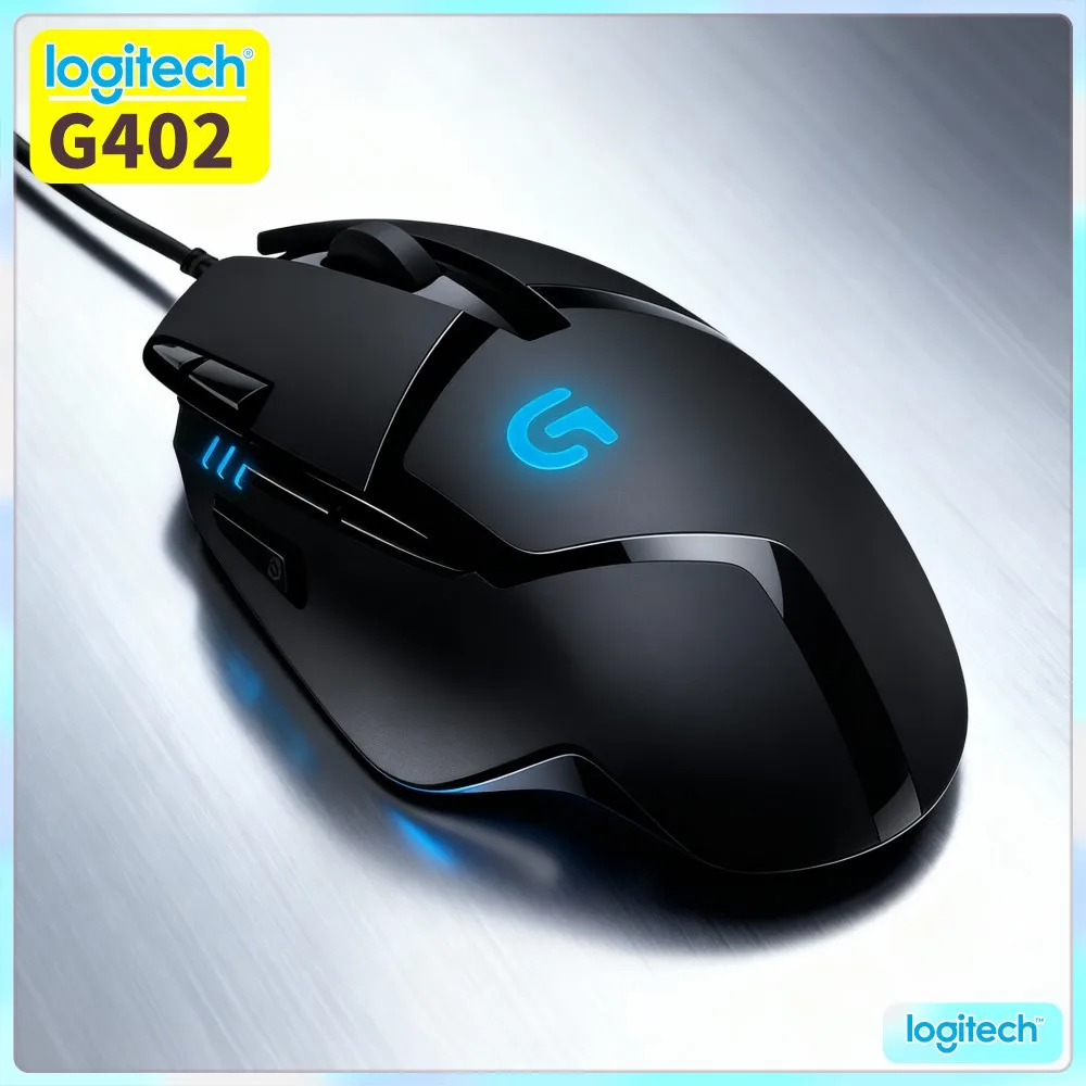 Logitech G402 Hyperion Fury Mouse 32-Bit ARM Processor 8 Custom Buttons 4 DPI Modes 1Ms Report Rate For PC Laptop
