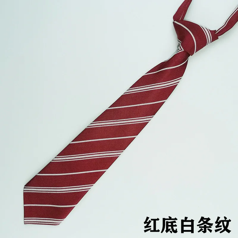 JK Tie เสื้อสวมหัวสำหรับนักเรียนผ้าฝ้ายแถบหนังสีขาวและสีดำลายทาง