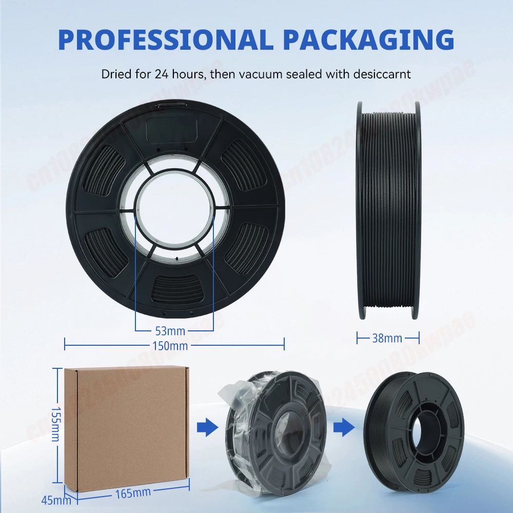 KINGROON 300G TPU-95A/PLA/PA خيوط ألياف الكربون النايلون 1.75 مللي متر مادة طباعة ثلاثية الأبعاد سوداء لمعظم طابعة FDM ثلاثية الأبعاد شحن سريع #6