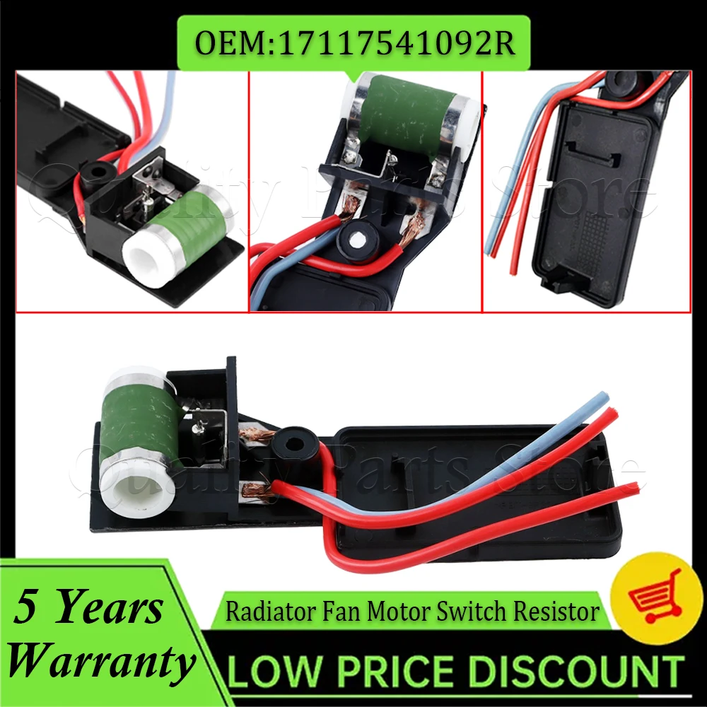 

Новый резистор двигателя вентилятора охлаждения двигателя 17117541092R подходит для BMW Mini Cooper R50 R52 R53 2003-2008, автомобильные аксессуары