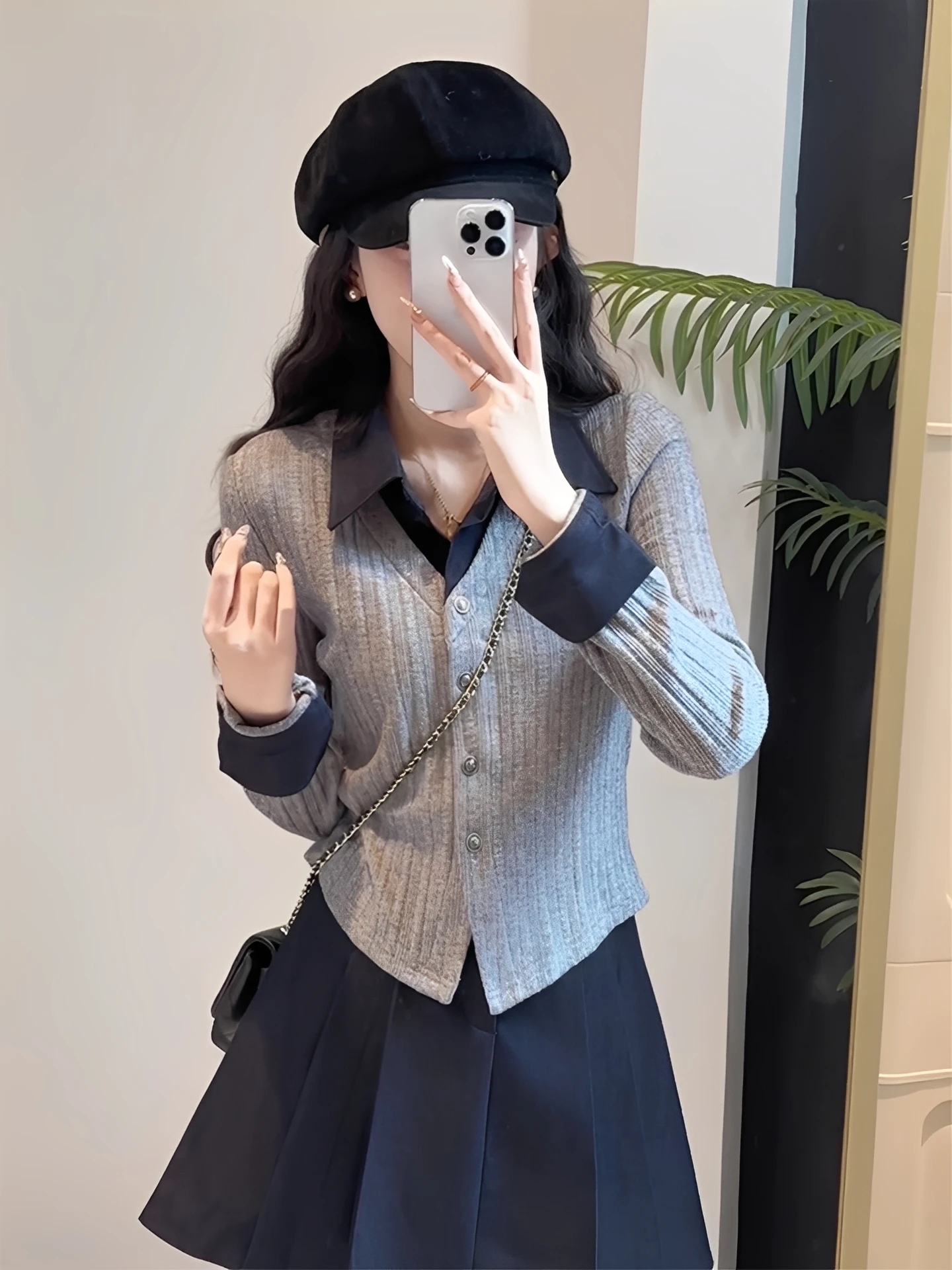 

Женский базовый кардиган Design Sensation, внутренняя одежда с вырезом на талии, осенний новый хлопковый длинный свеч, V-Ne, открытый кардиган