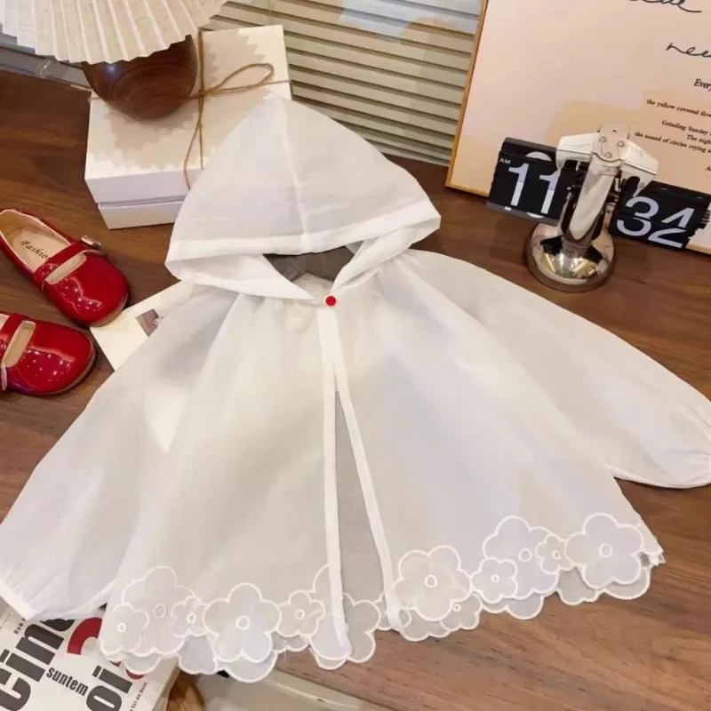 Girls Summer Sunscreen Clothes 2026 New Style Embroidered Lightweight Air Conditioning Shirt Childrens Cardigan Coat