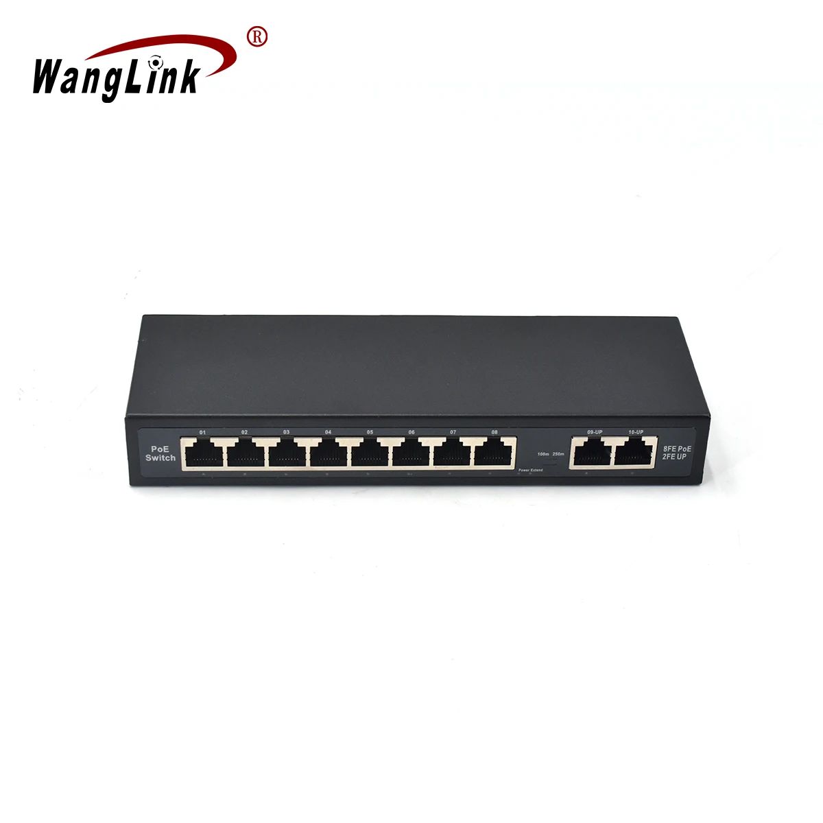 10/100Mbps 24V Passive PoE Switch 10 Ports 8 PoE 2 Uplink 120W Power VLAN Metal Small Business