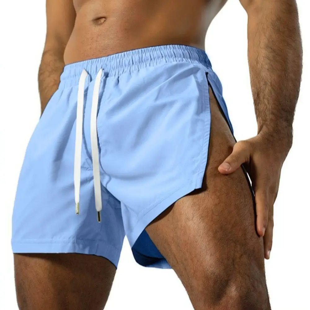 Summer Mens Sports Shorts Quick Dry Ice Silk Fitness Running Training Breathable Loose Fit Casual Male Beachwear Apparel