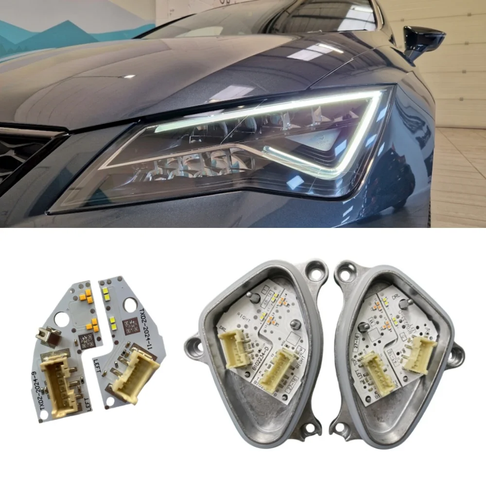 Brightly White DRL Boards 5F0941476A For 2018 2019 2020 Seat Leon Cupra LED Headlight Daytime Running Light Module 5F0941475A