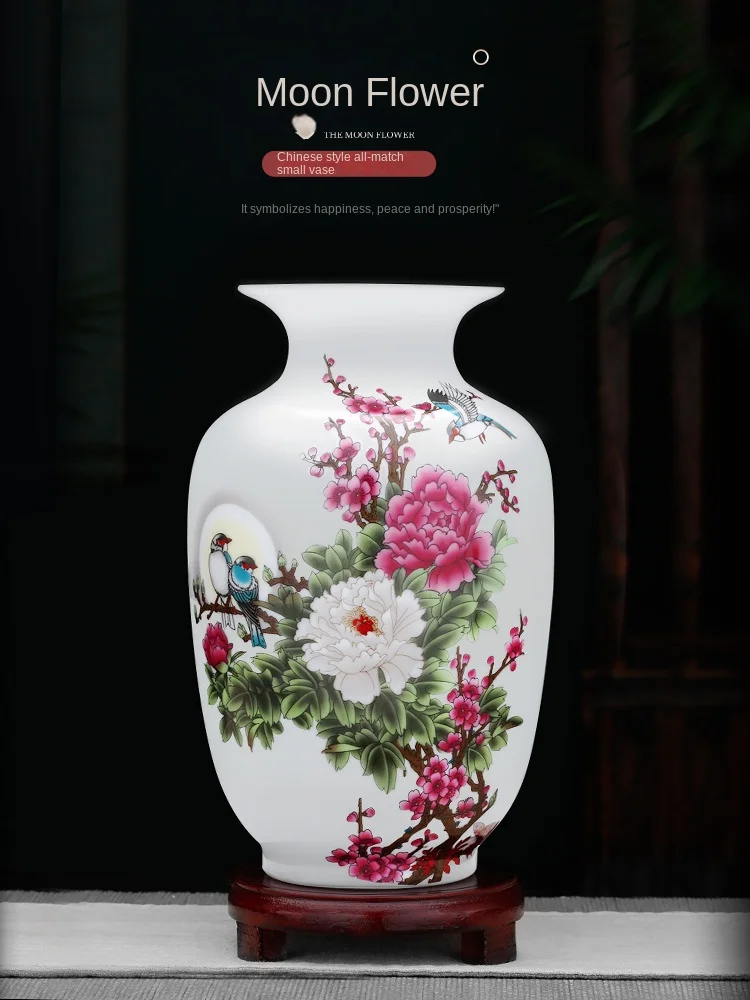 Ceramics Small Vase Decoration Flower Arrangement New Chinese Style Home Living Room Wine Cabinet Decoration Craft Antique Shelf