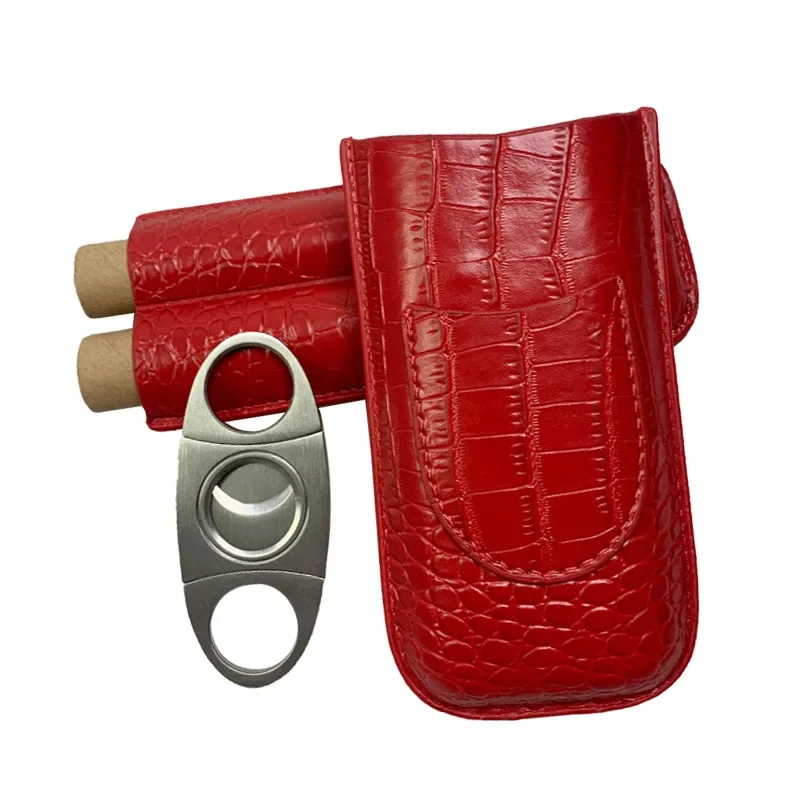 

Дорожный набор для сигар премиум-класса — футляр для 3 сигар с резаком, подкладка из испанского кедра, искусственная кожа с тиснением под крокодила