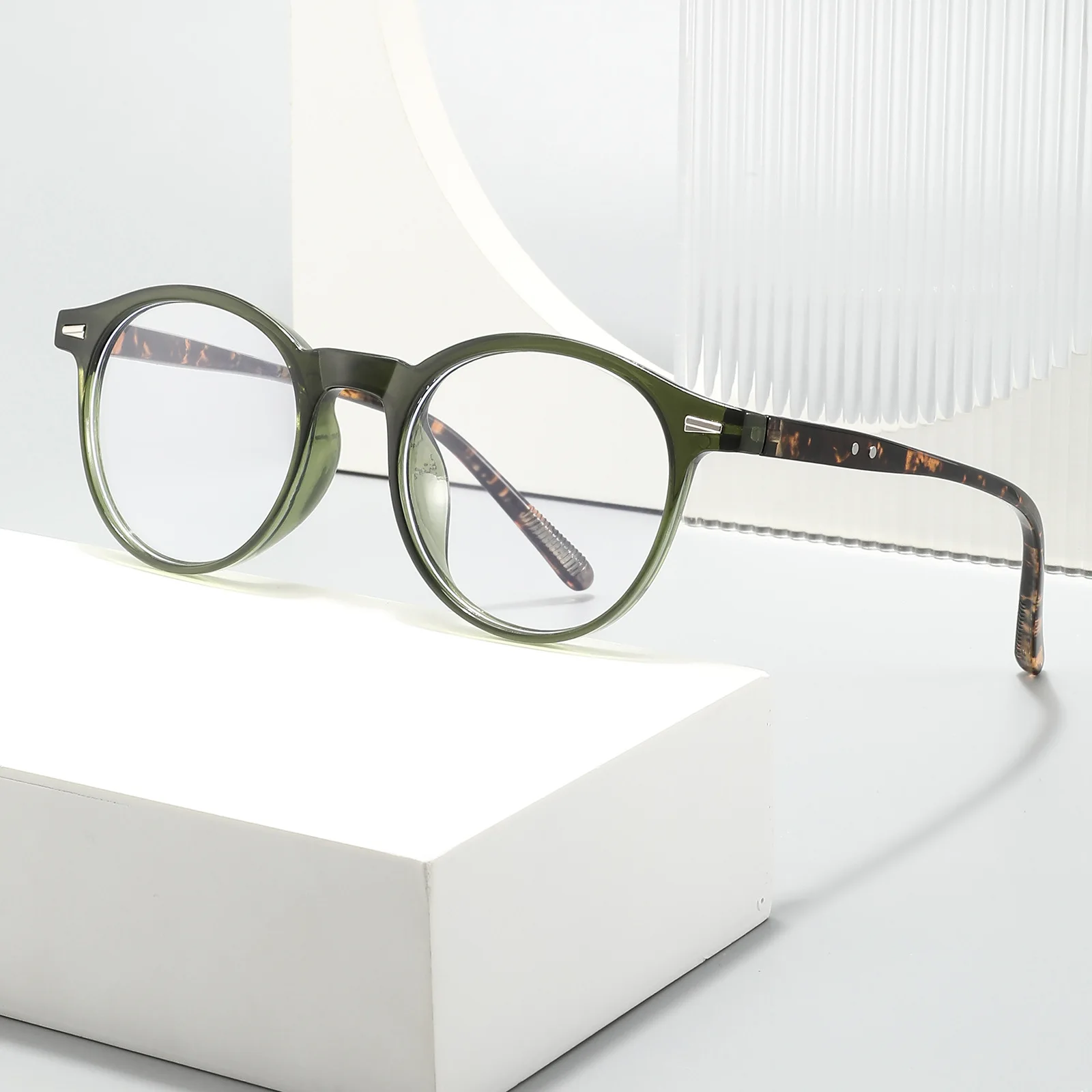Neue Schwarze Runde Computerbrille PC-Rahmen für Damen und Herren Anti-Blaulicht Kreisförmige Brillen Blaulichtfilter Optische Brillen