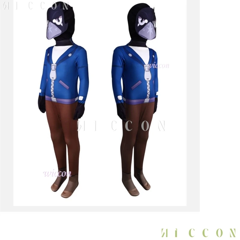 2025 Spike Leon Crow Costume Cosplay Bambini Spettacolo Cosplay Halloween Party Gioco Tuta Costume Costume da cartone animato Bambini Zentai