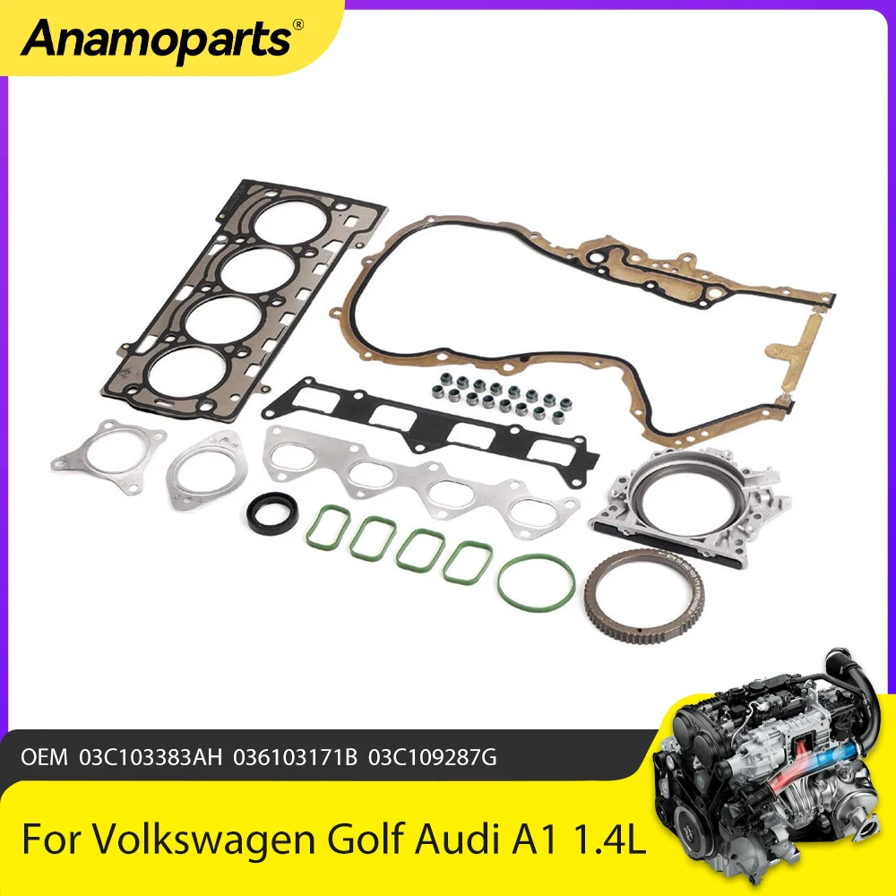

Engine Parts Gaskets Kit Oil Seals Repair Set Fit 1.4 L GAS DOHC Turbocharge For Volkswagen Golf Jetta Tiguan Audi A1 1.4L 06-16