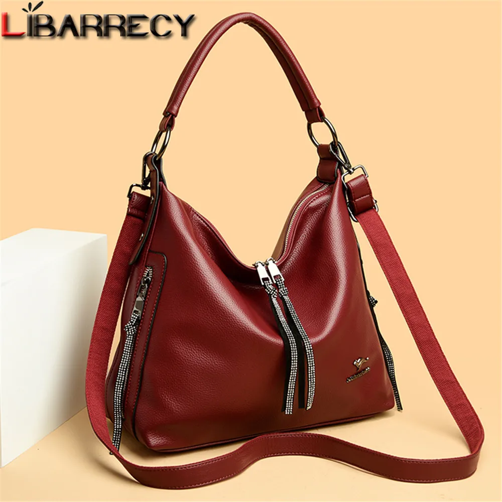 

Women Layers Soft Leather Handbags Luxury Designer Shoulder Crossbody Sac Ladies Large Capacity Shopper Branded Messenger Totes