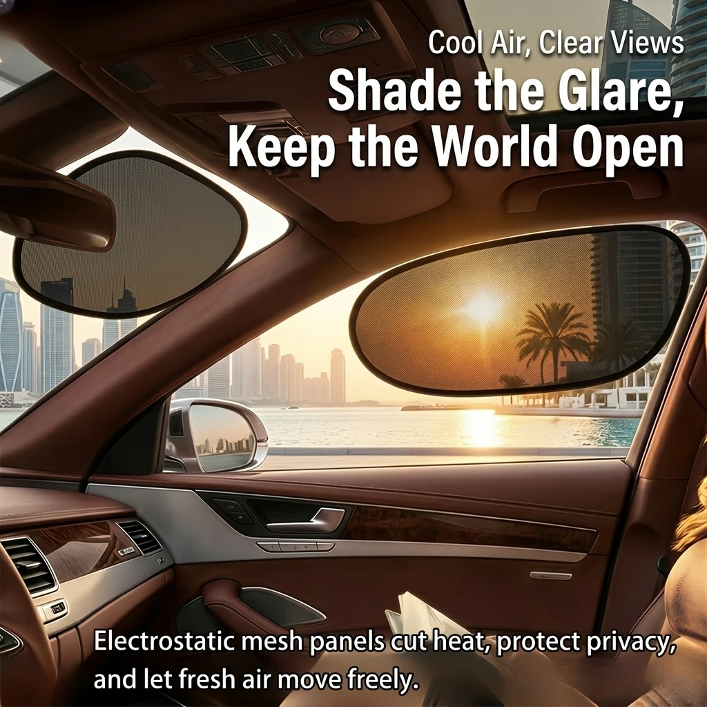 Automotive Sunshade Visor Static Cling Sunblocker High Efficiency Heat Insulation Privacy Shield Foldable for Easy Storage