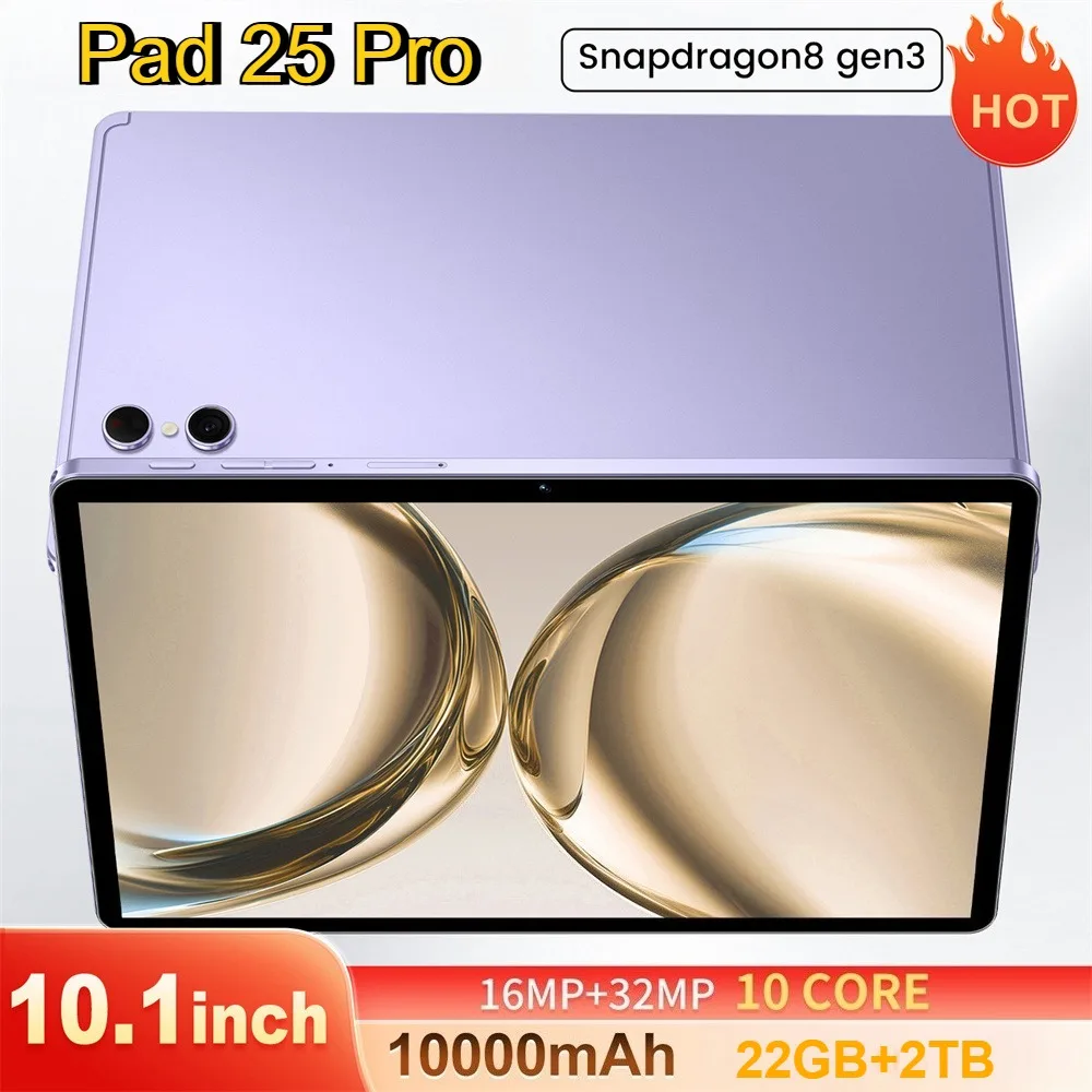 

HOT Android Pad 25 Pro Original 22GB + 2TB Tablet Global Version 5G Dual SIM Card Tablets PC WIFI 10.1 inch Tab For kids Gifts