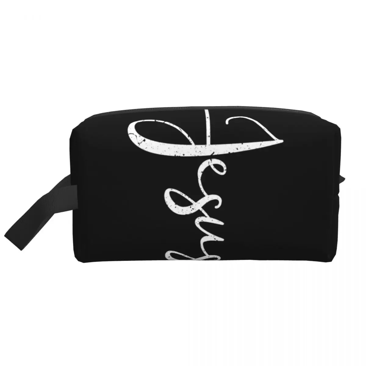 Jesus Christ On The Cross God Travel Cosmetic Bag for Women Christian Makeup Toiletry Organizer Lady Beauty Storage Dopp Kit