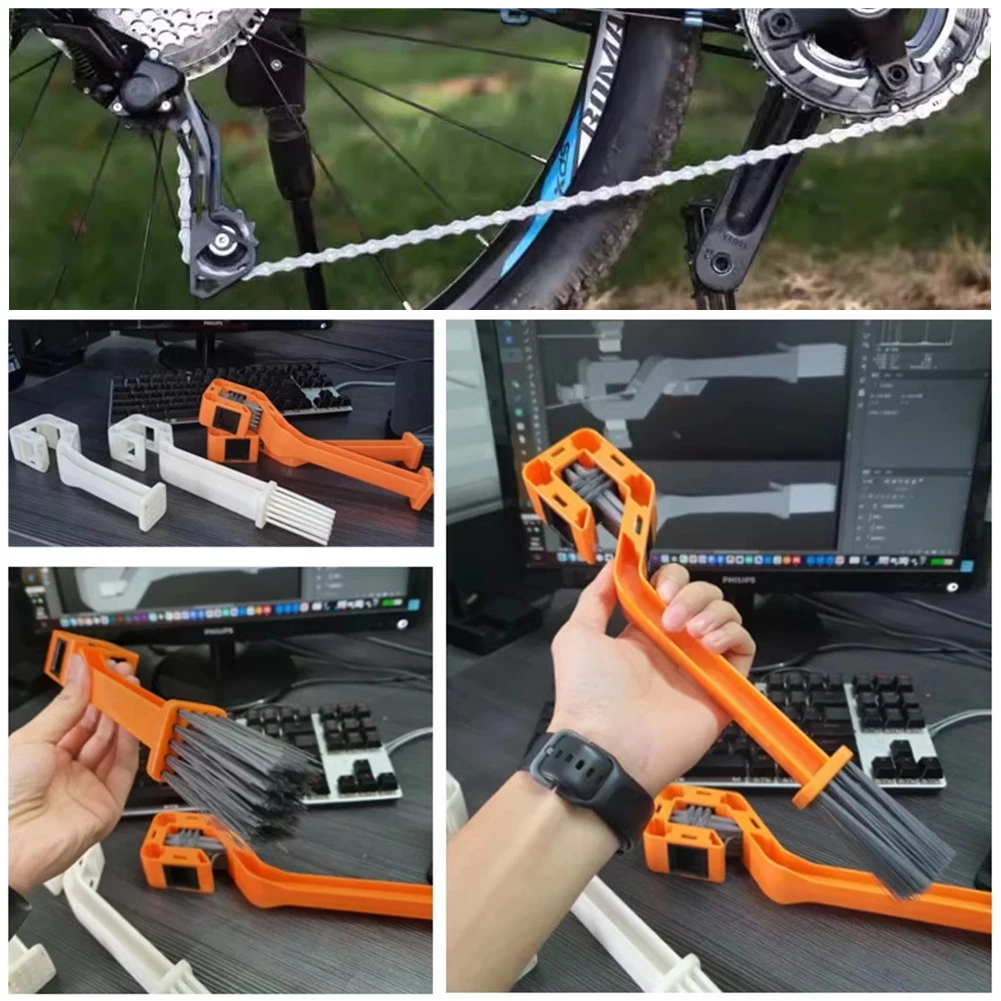 

Double Head Bicycle Chain Clean Brush Multifunctional Portable Chain Cleaning Brush Cycling Chain Cleaner for Maintenance