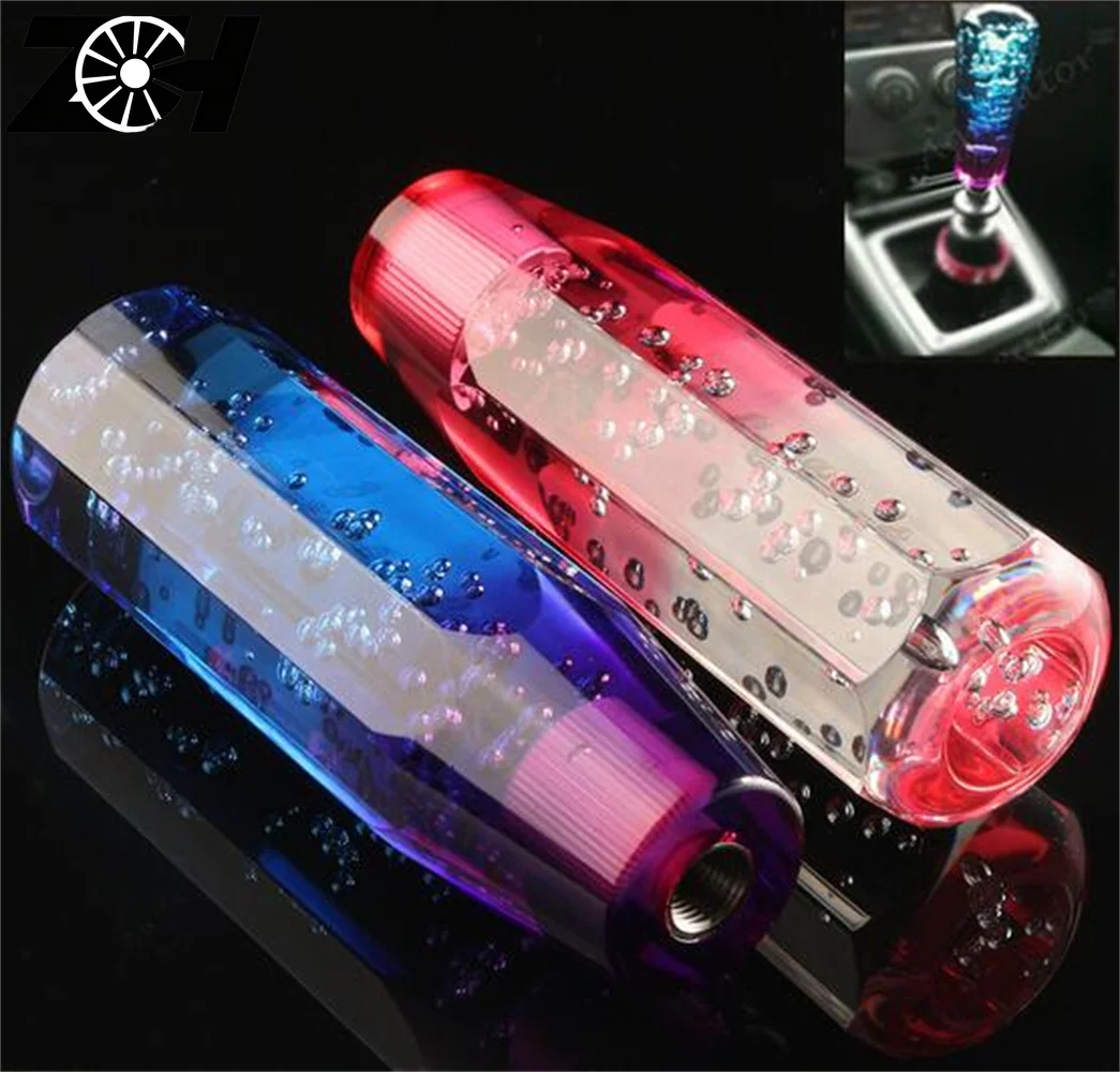 15cm Universal Bubble Styling Gear Shift Knob Transparent Manual Diamond Crystal Gear Shift Knob Shifter Cover
