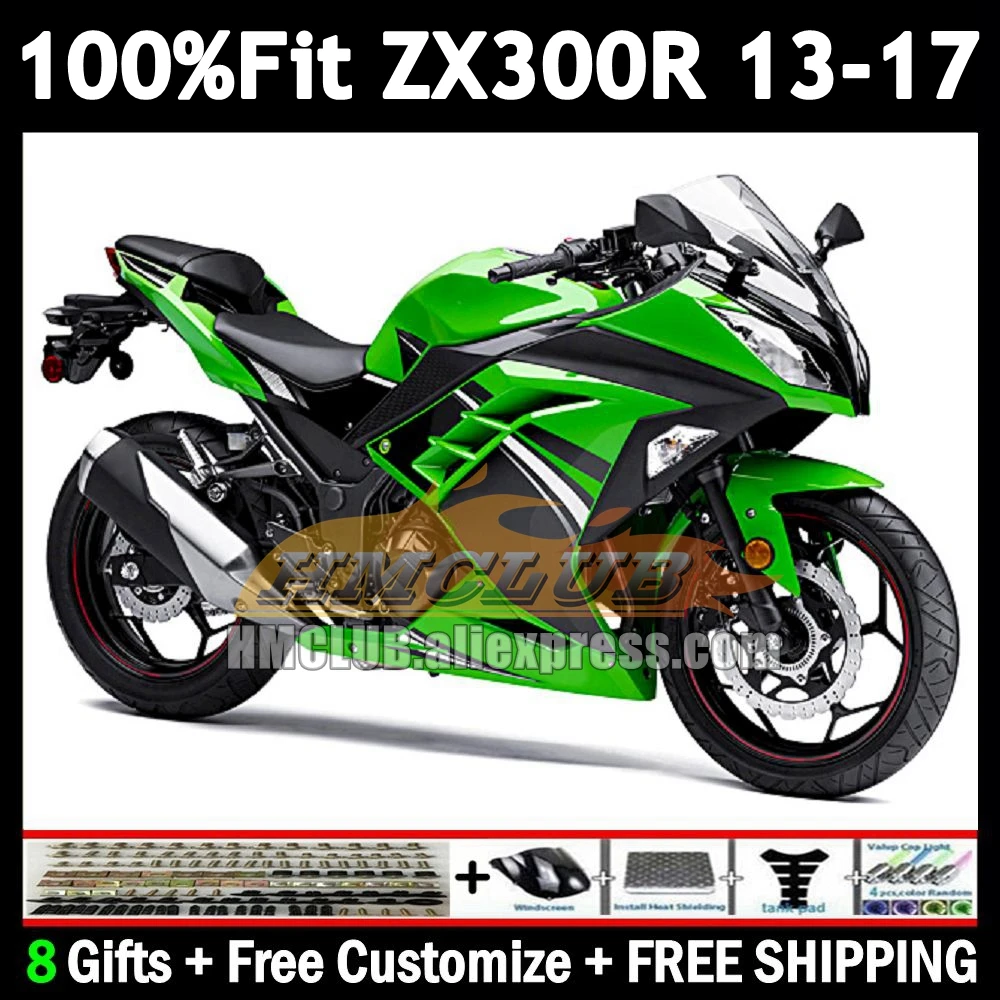 Stock Green OEM Kit For KAWASAKI NINJA ZX3R EX ZX 300 300R 2013 2014 2015 2016 2017 183No.0 EX300 ZX300R 13 14 15 16 17 Fairing