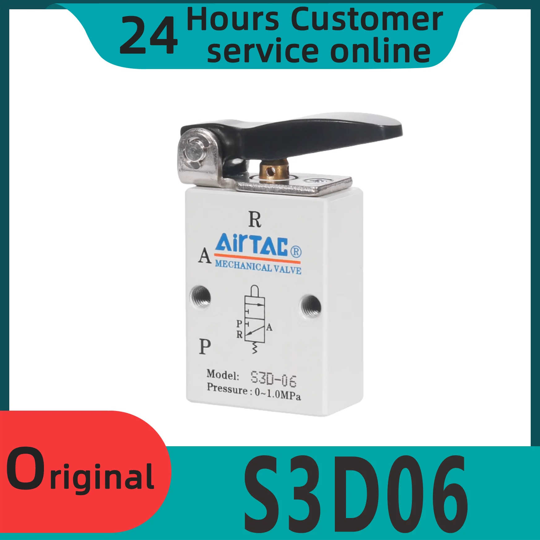 

Brand new original mechanical valve S3D06 S3D08 S3DM5 short handle control valve two position three vent pneumatic switch valve