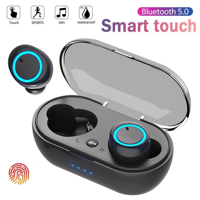 Y50 TWS Bluetooth Earphone 5.0 Wireless Headset IPX7 Waterproof Deep Bass Earbuds True Wireless Stereo Sports Headphone Earplugs