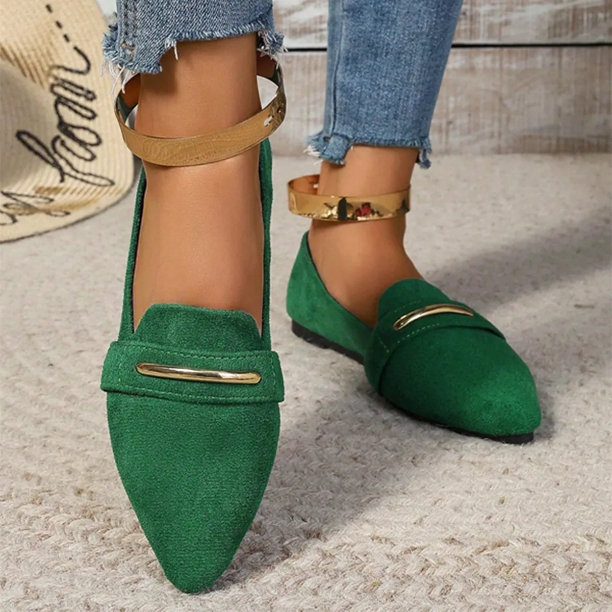 Loafers Wohnungen Spitz Casual Frauen Schuhe Neue Bequeme Walking Mujer Zapatos: Tragen-wider – Detail 11