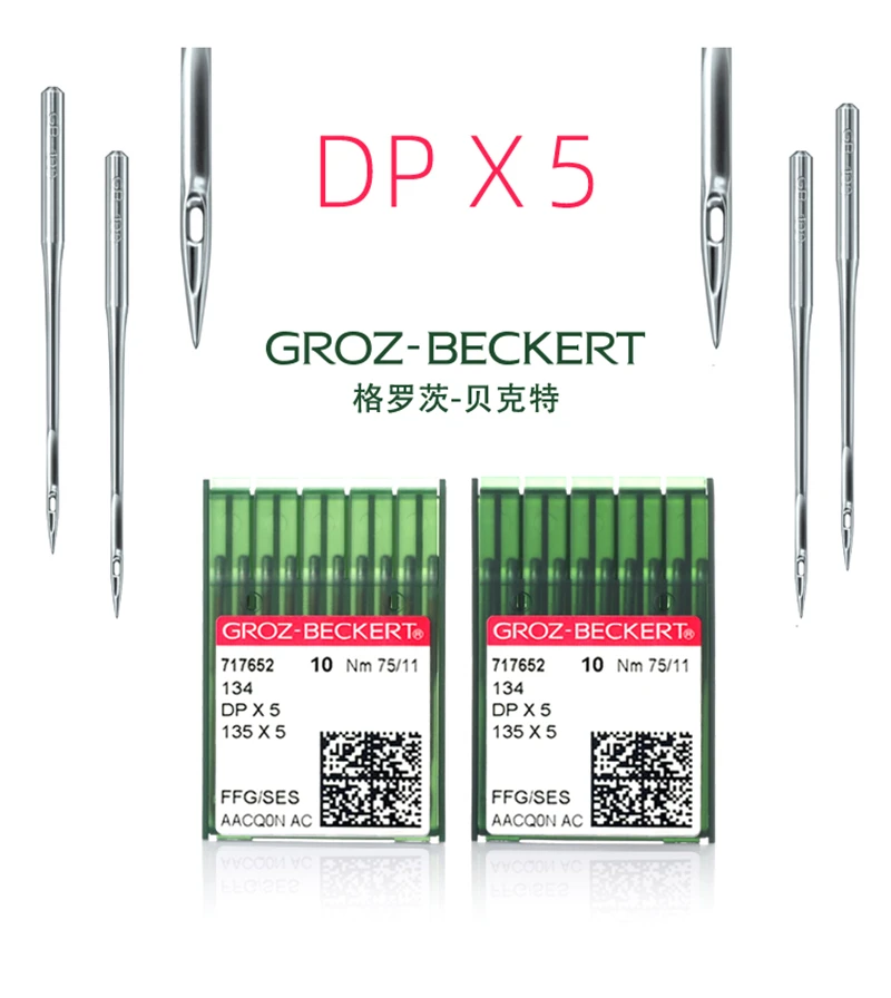 DPX5 German Groz-Beckert Industrial Sewing Machine Needles Canu:20:05 1 134 135X5 SY 1955 DPX5 NM:90 SIZE:14