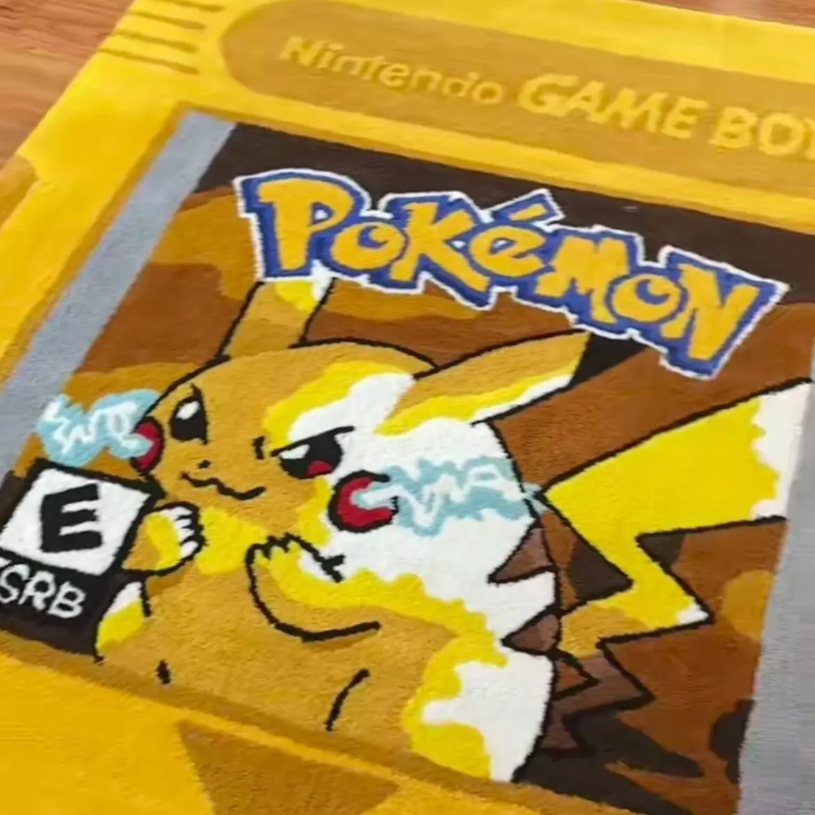 Cartoon Pokemon Game Cartridge Design Plush Carpet Anime Pikachu Gengar Charizard Mewtwo Lounge Rug Bedroom Floor Mat Home Decor