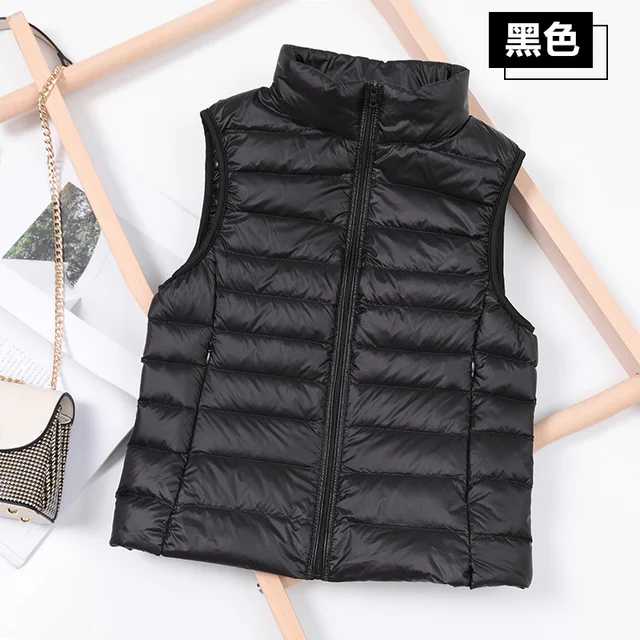 2026 White Duck Down Jacket Women Vest Autumn Winter Sleeveless Waistcoat Warm Lightweight Puffer Jacket Female Tops Outwear 8XL 3