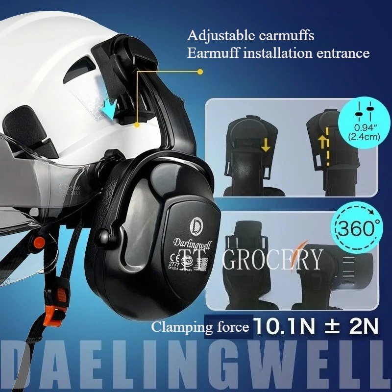 

Hard Hat Mounting Ear Muffs Cap Mount Protective Earmuffs Noise Reduction Ear Covers Noise-cancelling Ear Protectors CE