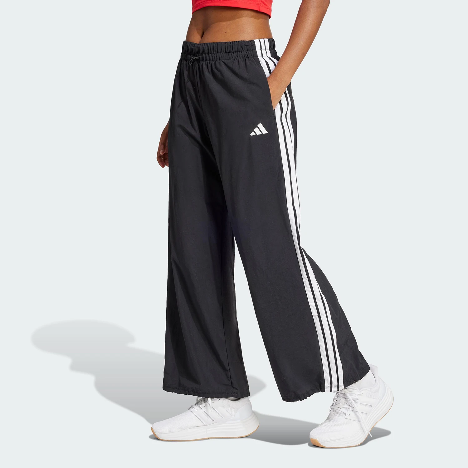 

Официальные женские тканые свободные дышащие повседневные брюки Adidas, весна 2025 года JE1306